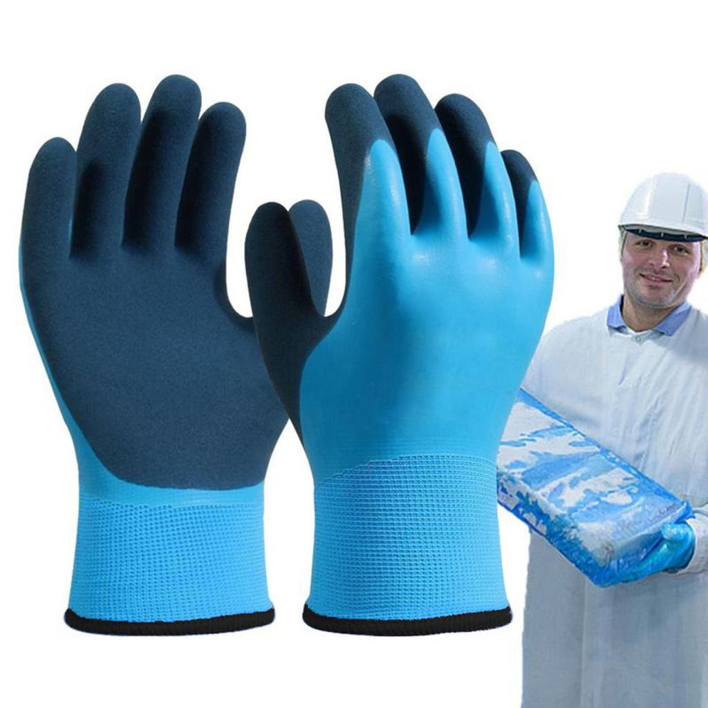 1Pair Winter Waterproof Work Safety Thermal Gloves Anti-Slip Grip Garden Gloves for Worker Builder Hands Protection