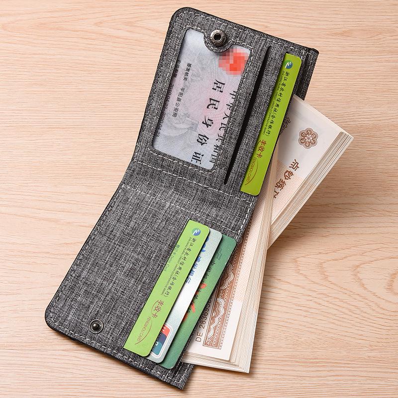 Men's Slim Denim Canvas Zipper Wallet
