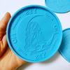 Big DIY Round Coaster Silicone Mold for Resin Concrete  Diameter 4.13inch