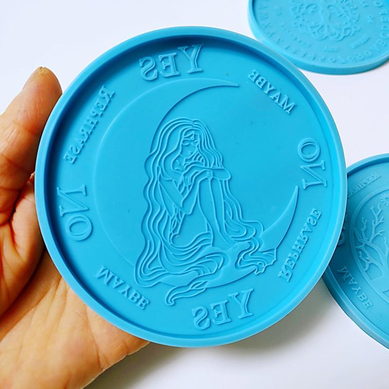 Big DIY Round Coaster Silicone Mold for Resin Concrete Diameter 4.13inch
