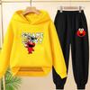 ELMO Sesame Street Children's Hoodie Suitable Hooded Sweatshirt Outerwear+Pants Set Autumn Clothing for Age 2-12 Boys Girls
