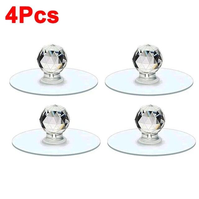 10/2Pcs Punch-free Drawer Knobs Self-Adhesive Kitchen Cabinet Handle Furniture Cupboard Dresser Window Door Push Pull Handles