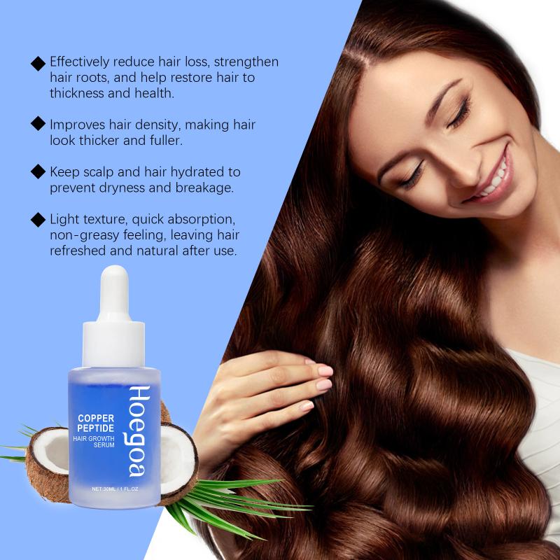 Copper Peptide Hair Serum Nourishes And Moisturizes The Scalp, Repairs Hair Roots, And Promotes Voluminous, Strong Hair.