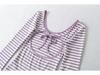 American Spicy Girl Striped Backless U-neck Long-sleeve Slim-fit T-shirt for Women's Autumn/Winter