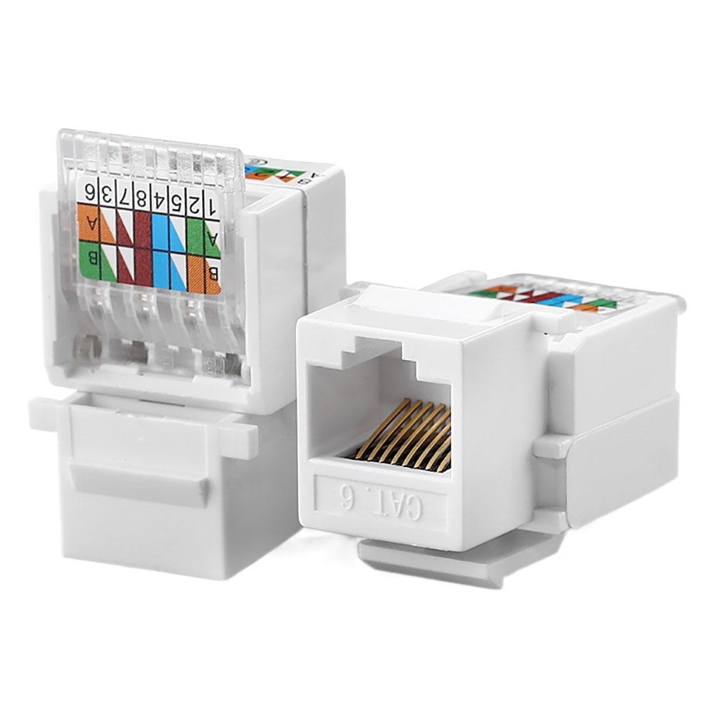 Cat5e Cat6 Module Coupler White Computer Socket Module Wall Adapter Network Panel