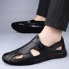 Fashion Summer Casual  Leather Men Outdoor Sandals Fashion Flat Designer Breathable Casual Walking Shoe Soft Bottom Beach Sandal