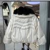 Autumn and winter new fox big fur collar white duck down jacket women's short loose casual thickened warm jacket