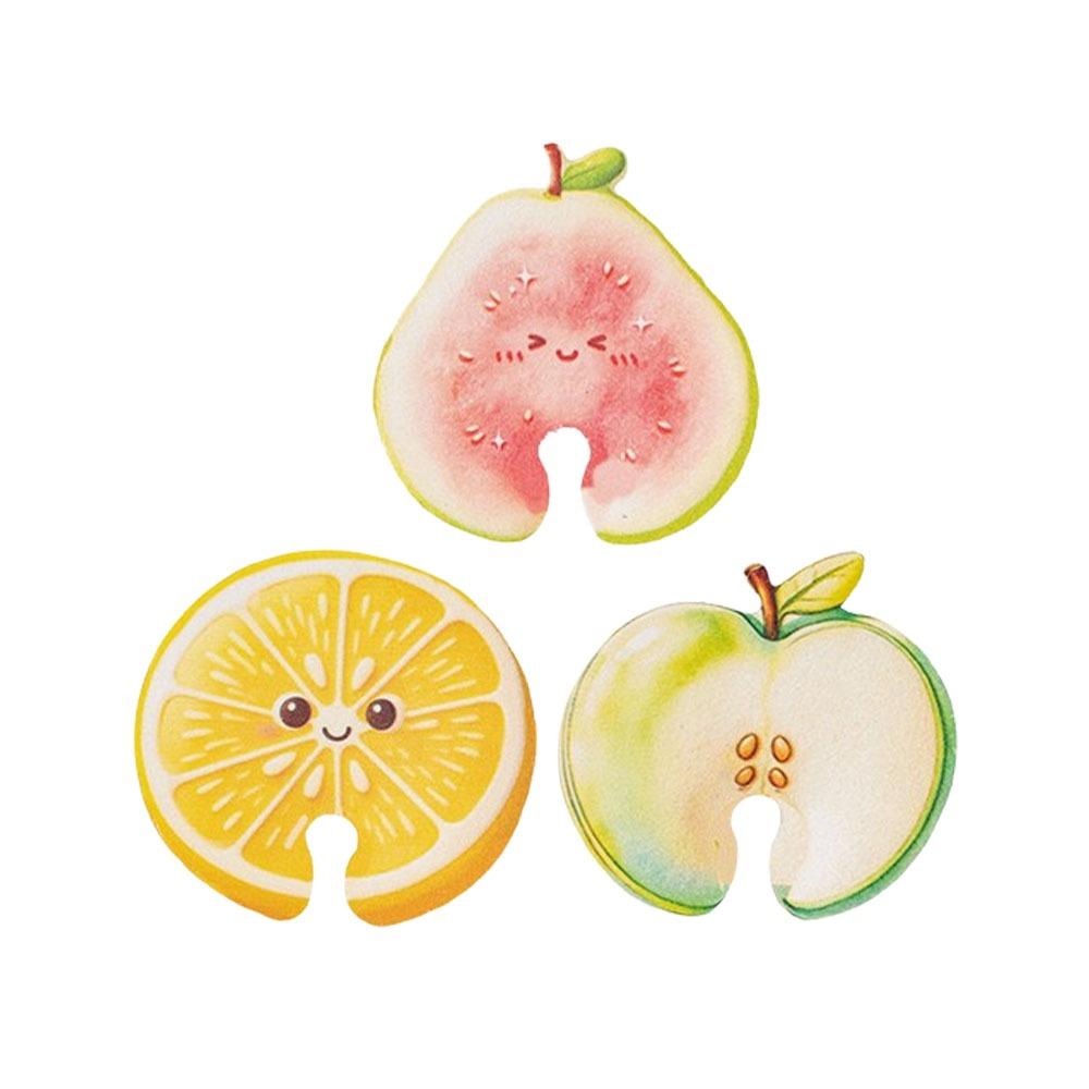 3Pcs Dual-Sided Fruit Shaped Cleaning Sponge Quick Dry Cute Fruit Dish Scrubber Household