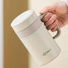 GIANXI Women Pure Color Concise Large Caliber Thermos Cup Winter Large Capacity Water Cup Tea Water Separation Strap Handle Cup
