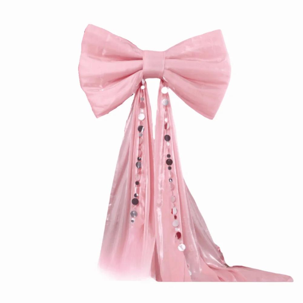 Bow 50x38cm Giant Bow Wall Backdrop Pink Iridescent Drift Strip 3 Meters Bow Wall Decor Creative Design Large Velvet