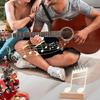 Multifunctional Electric Guitar Accessory Display Stand with Lights Professional Guitar Pick Organizers Wood Texture