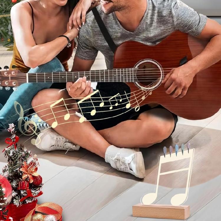 Multifunctional Electric Guitar Accessory Display Stand with Lights Professional Guitar Pick Organizers Wood Texture