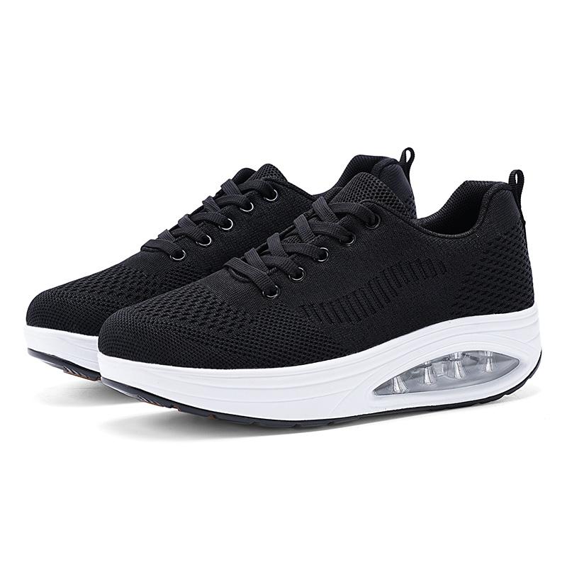 

HOHO FAIR Women Shoes Women Platform Shoes Mesh Breathable Thick Soled Shoes Ladies Non-Slip White Sneakers 42 чорний