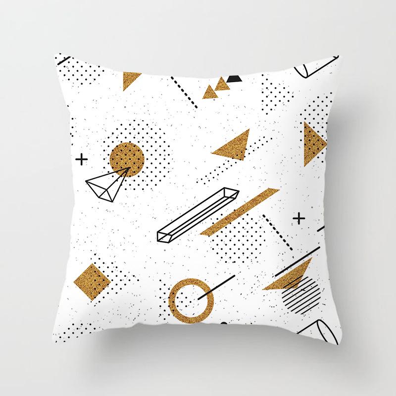 Modern Simple Geometric Abstract Peach Leather Velvet Pillow Case Home Sofa Car Pillow Cushion Cover
