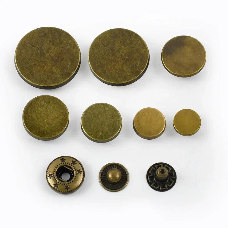 20Sets Meetee Snap Fasteners 10-25mm Metal Snaps Press Studs Buttons for Sewing Jacket Coat Leather Craft Hardware Accessories