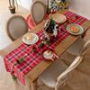 Christmas Table Runner,Red Black Grid Christmas Home Decoration For Festival Gifts Table Cover Runner