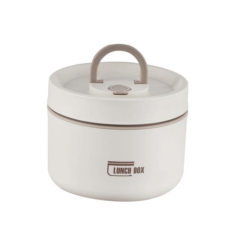 Double-Layer Insulated Stainless Steel Lunch Box - Round Bento for Students & Office Workers