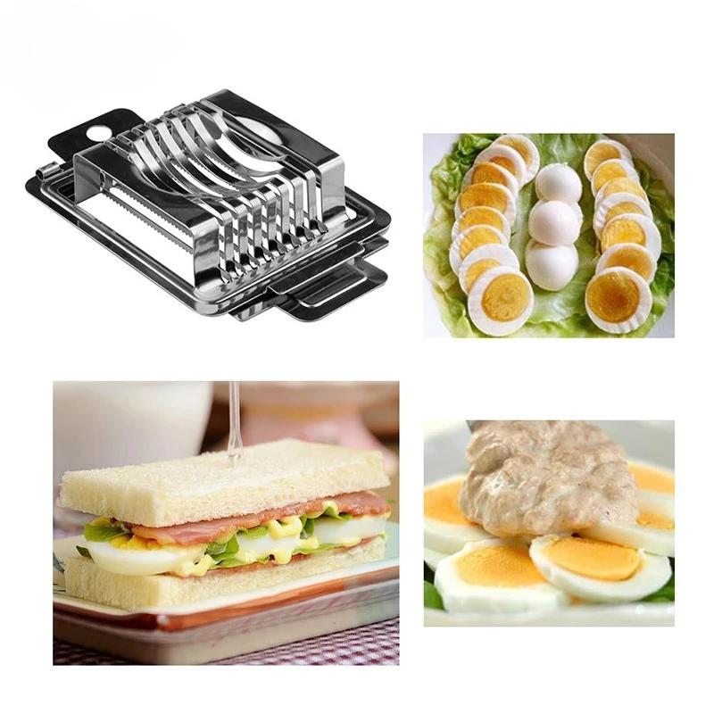 Kitchen Vegetables Fruit Egg Slicer Section Cutter Stainless Steel Mushroom Tomato Cutter Kitchen Machine Cutter Section Chopper