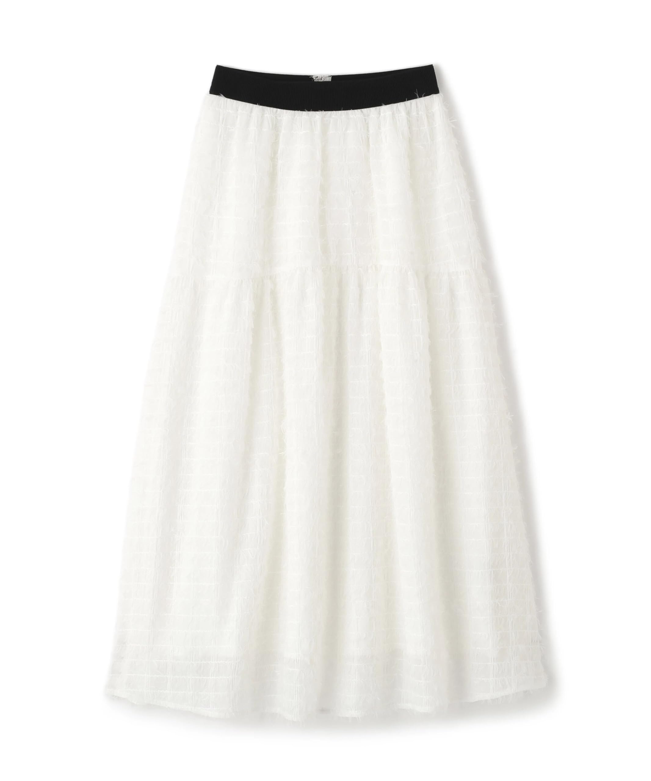 

Jill by Jill Stuart Feather Check Skirt 125-5220018 White Free Size