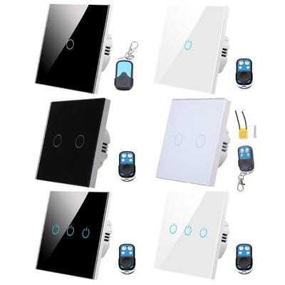 Light for Touch Switch Sensor EU Standard Tempered Crystal Glass Panel Power 1/2/3 Gang 1 Way 220V Wall Lamp Switches On