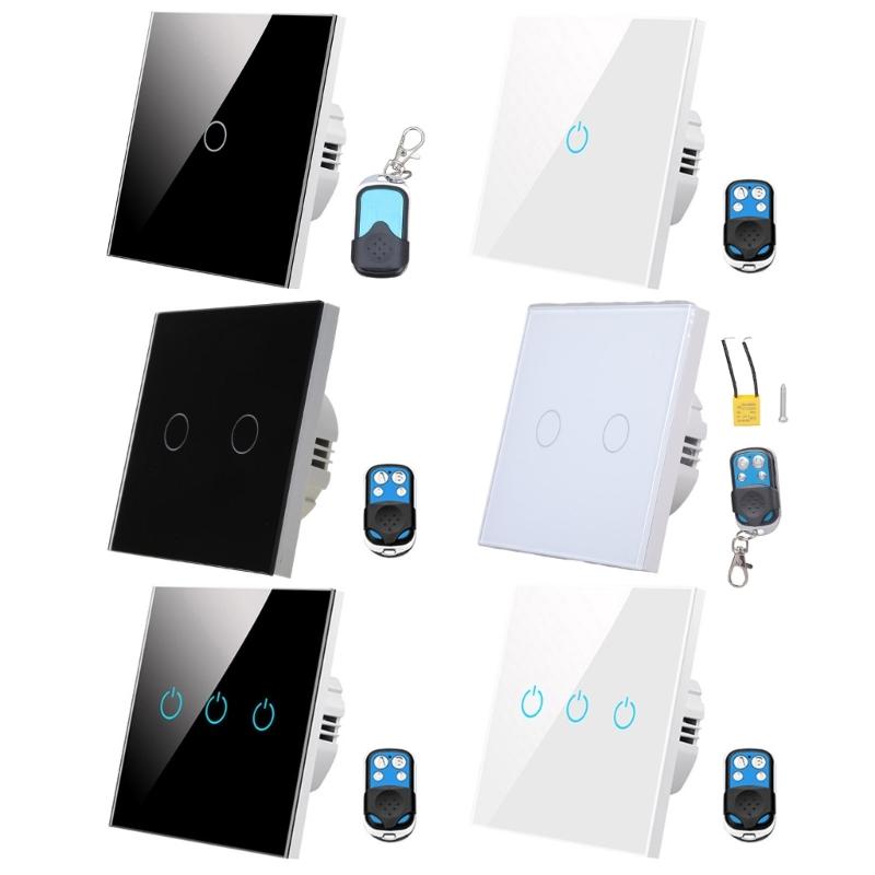 Comutator cu Senzor Tactil Standard UE Panou din Sticlă Cristal Călit Putere 1/2/3 Module 1 Mod 220V Comutatoare pentru Lampă de Perete Pornit