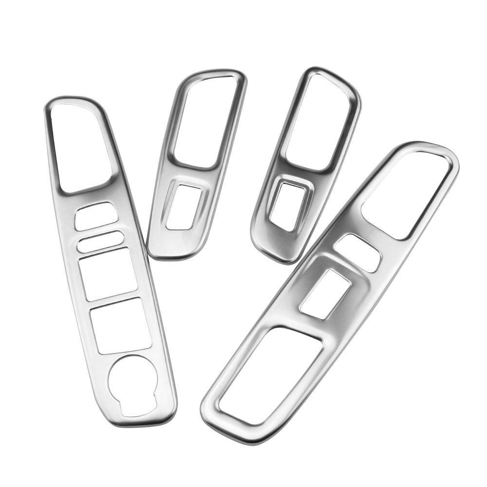 4Pcs Car Door Window Lift Button Panel Trim Decoration Sticker Cover for Jeep Renegade 2018 - 2022 LHD Interior Accessories