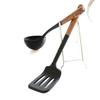 [OSLO] OSLO Noir Black Silicone Wood Handle Cooking Utensil Set of 2 (Ladle + Turner)