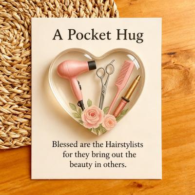 Kuaförler için Cepte Taşınabilir Kucaklama Jetonu Kalp Şeklinde Akrilik Hatıra Mini Saç Aletleri ile Stilist Takdir Hediyeleri