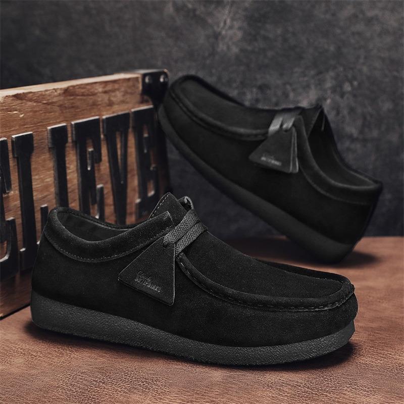 Fashion Suede Loafers Shoes For Men Grey Casual Shoes Men Platform Slip-on Men's Driving Shoes Lightweight Versatile Mens Shoes