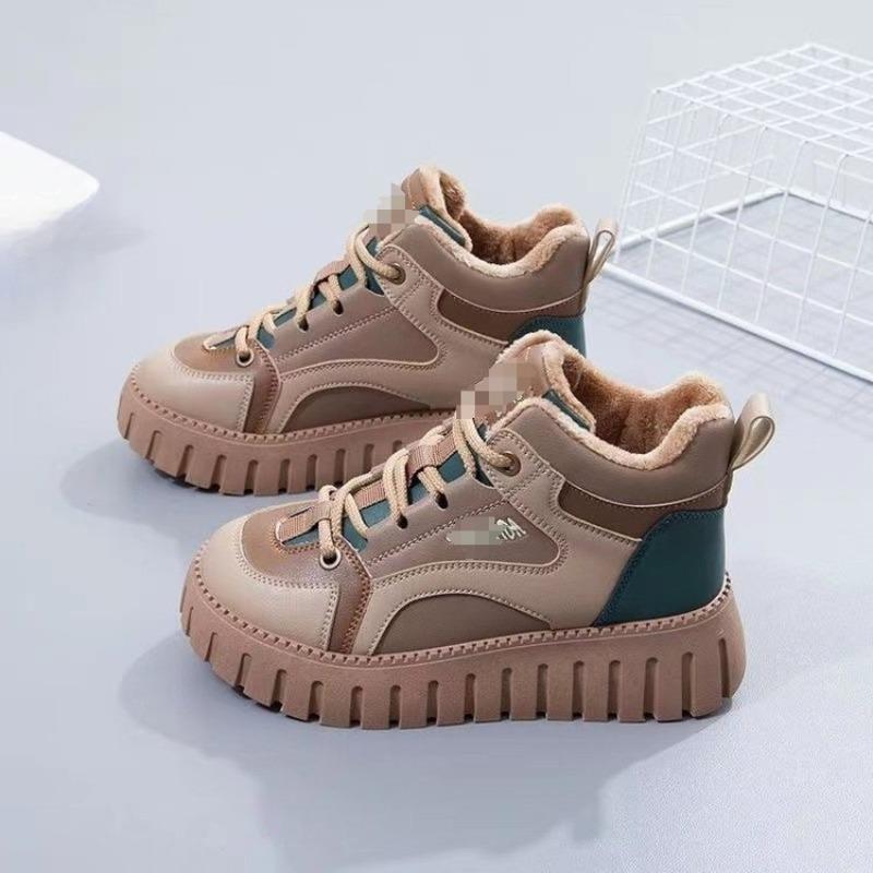 New Fleece and Thickened Cotton Boots, Versatile Boots, High-top Cotton Shoes for Women