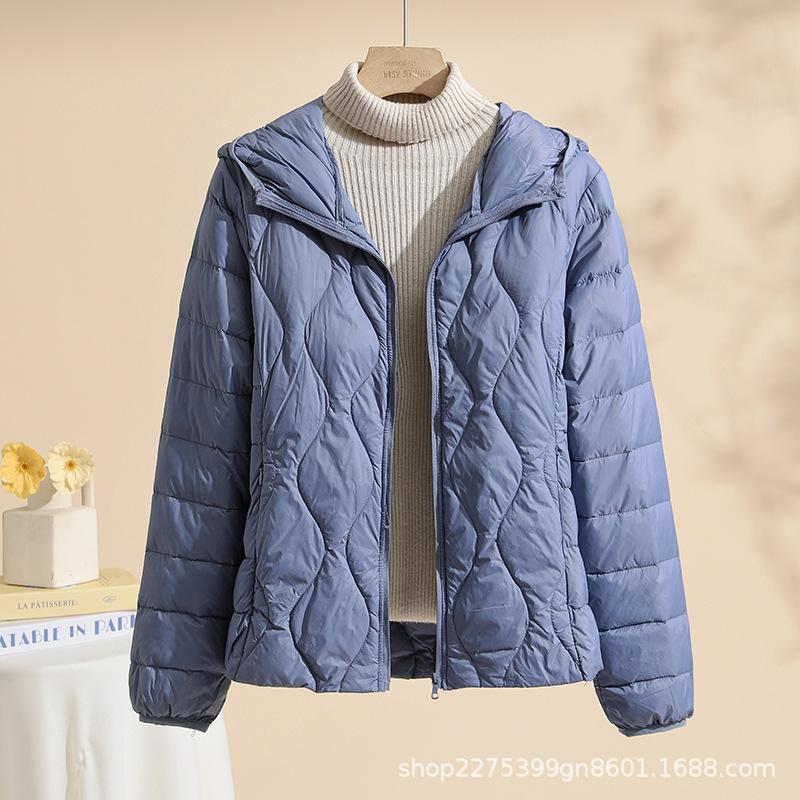 Nuova Giacca Piumino Leggera da Donna in Piuma d'Anatra Bianca Autunno e Inverno