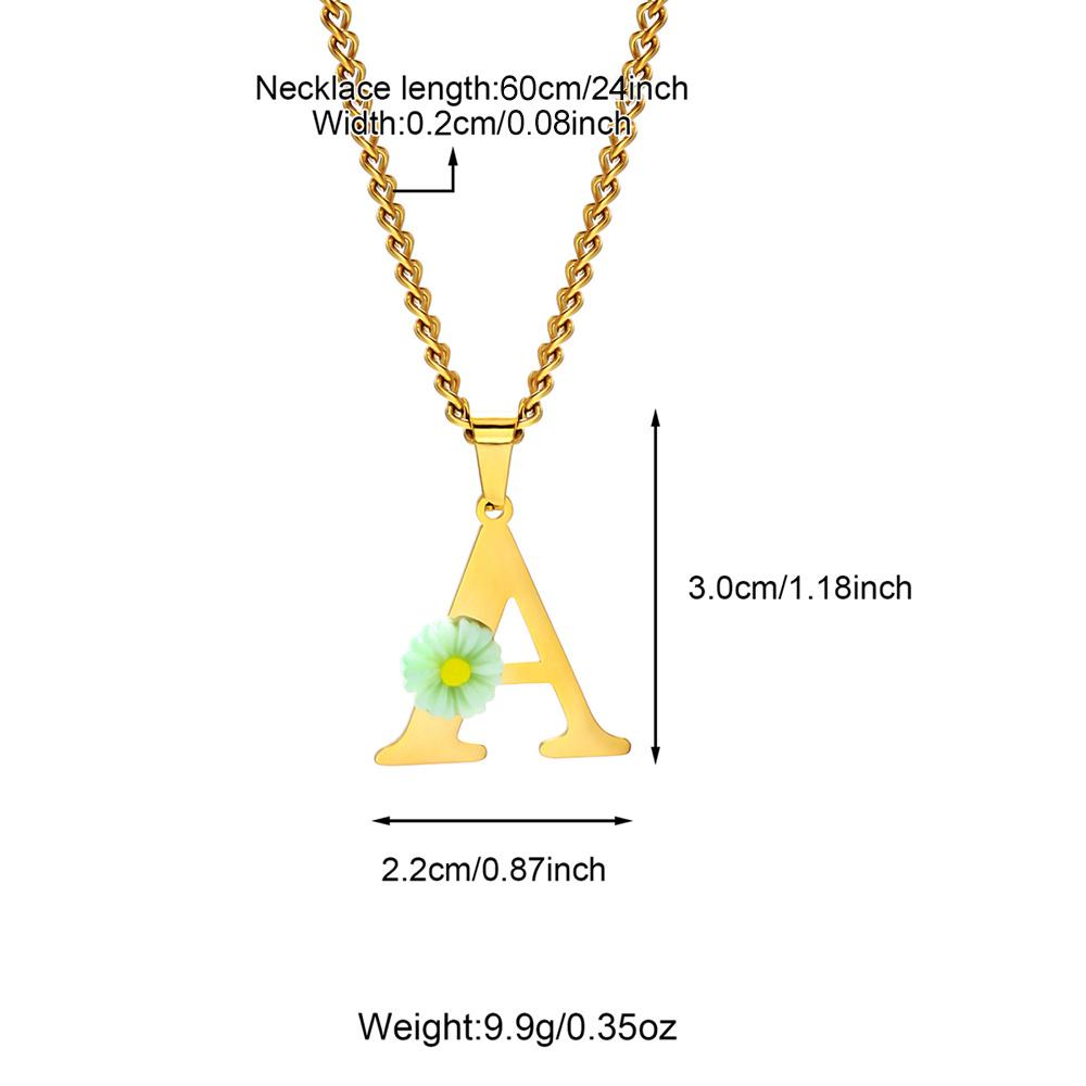 Atoztide Color Flower Initial Letter Pendant Necklace for Women Chunky Alphabet Name Drop Choker Chain Jewelry Mothers Day Gift