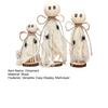 3Pcs Rustic Halloween Ghost Decor Handcrafted Wooden And Fabric Ghost Figurines 3 Sizes Farmhouse Style Shelf Decorations Party Supplies