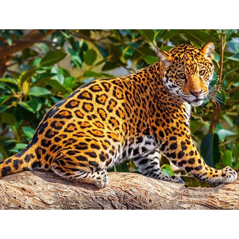 DIY 5D Diamond Painting Leopards Diamond Embroidery Forest Animal Cross Stitch Full Round Drill Resin Home Decor Art Gift