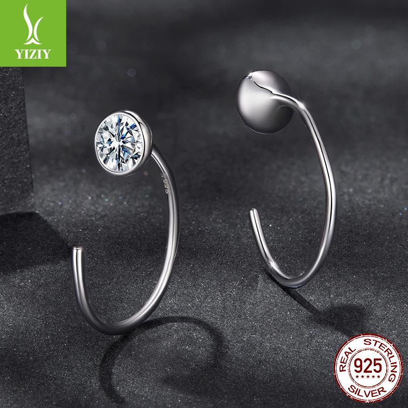 Personalized D Color Moissanite Ear Hook Women'S Simple High-End Versatile S925 Sterling Silver Earrings.