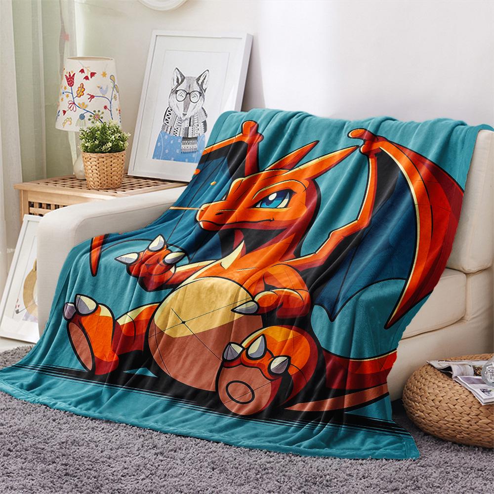 Hand-drawn Blaziken  Print Flannel Blanket, High quality Comfortable for All Seasons, Home Decor, Warmth and Comfort