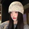 Breathable Hollow Out Flower Beanies Spicy Girl Flower Pile Hat Sweet Lace Hat  Girls