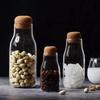 150/300/700ml Tea Coffee Cork Stopper Glass Jar Can Storage Bottle Spices Sugar