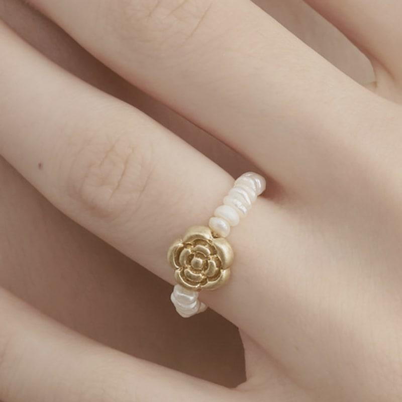 SOSOO Natural Pearl Rose Ring