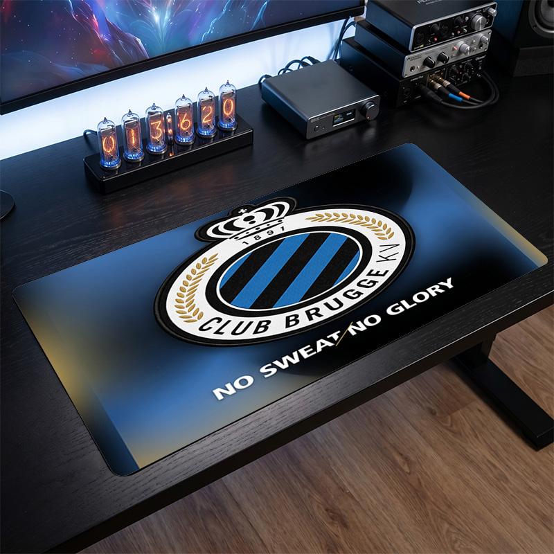 Club Brugge FC Theme Pattern Mouse Pad, Soccer Logo Design XXL Gaming Desk Mat Non-Slip Computer Mouse Pad