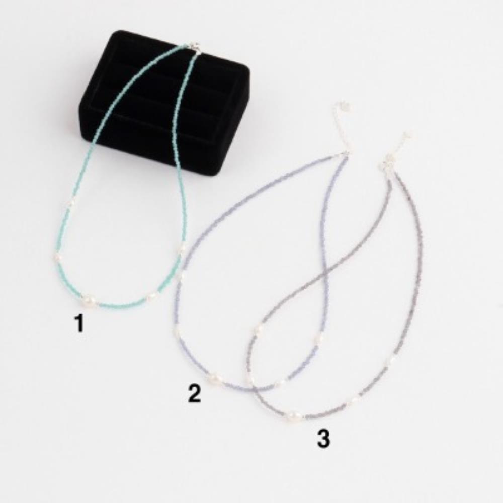 Women's Raw Stone Bead Freshwater Pearl Point Necklace