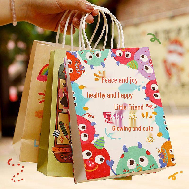 Kids' Gift Bag: Birthday Party Favors for Children's Day - Kraft Tote for Kindergarten & Primary Students (June 1st)