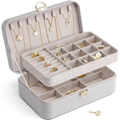 Vlando Stylish Jewelry Case with Large for Portable Mini Accessory Perfect for Girls and Birthdays Drawers, Capacity, Lockable, Necklaces, Earrings,