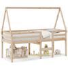 High Bed with Roof 80 x 200 cm Solid Pine Wood