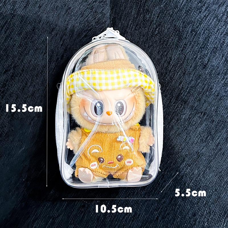 Transparent Crossbody Labubu Doll Bag Protective Cover Anime Peripheral Doll Dustproof Hanging Bag Doll Walk Bag