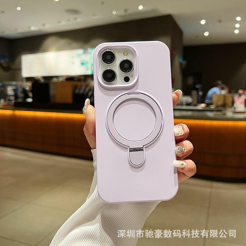 Applicable to iPhone17promax liquid silicone magnetic suction bracket mobile phone case Apple 16 skin feeling all-inclusive anti-drop cover