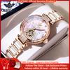 OUPINKE 3183 Women Watch Luxury Hollow Elegant Diamond Rose Gold Ceramic Strap Women All Automatic Mechanical Watch Reloj Mujer
