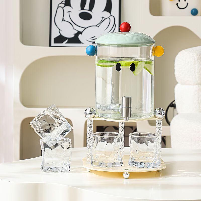 Light Luxury Glass Beverage Dispenser & Drinkware Set