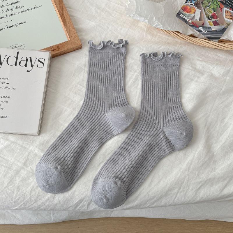 

Женские летние тонкие балетные дышащие носки-гольфы с деревянным ушком и боковой трубкой 1 pair серый