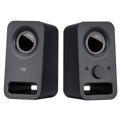 Logitech Z150BK PC-luidsprekers voor computers, Zwart, Stereo, 2-kanaals, Compact, 3,5 mm ingang, Officieel Japans product, 2 jaar fabrieksgarantie